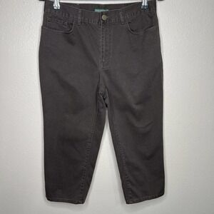 Lauren Jeans Company Ralph Lauren Brown Mid-Rise Cropped Denim Jeans Size 8